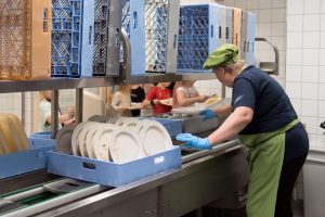 Palvelukeittiön astianpalautuslinjasto