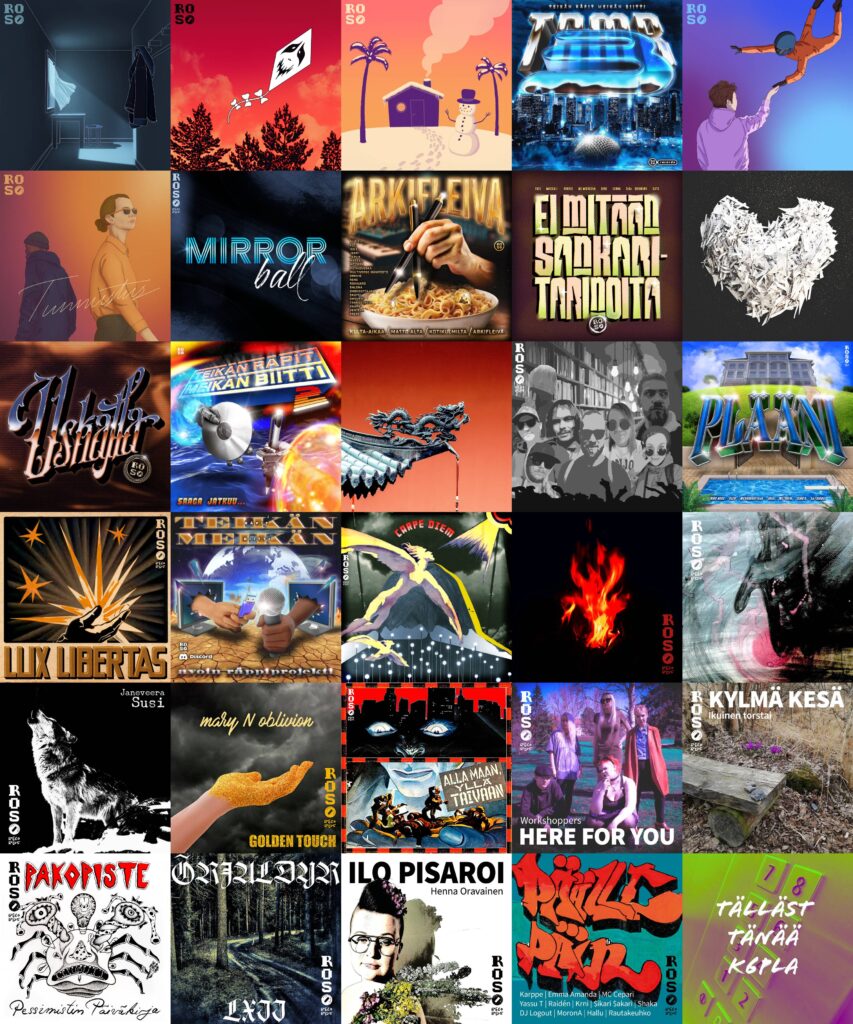 Kollaasi levyjen kansikuvista.